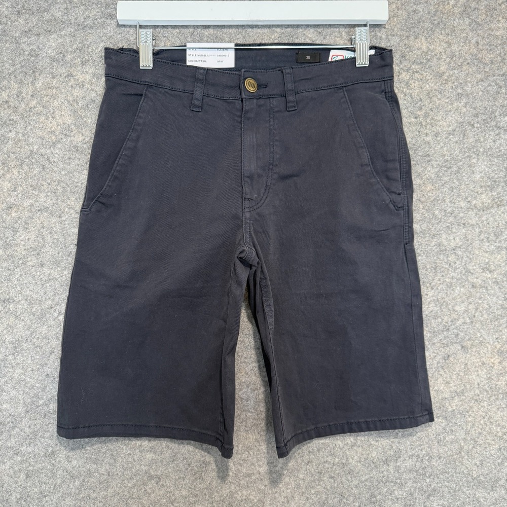 Val Surf Chino Shorts Mens 28 Walk Flat Front Dark Navy Blue‎ 10" Inseam New